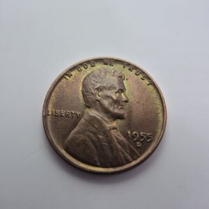 Vintage 1955-D (Toned) Lincoln Wheat Cent Coin